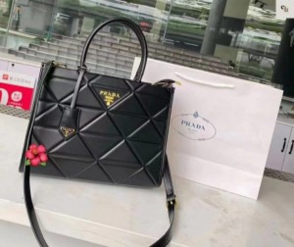 Prada leather symbole tote bag with dust cover & dust bag