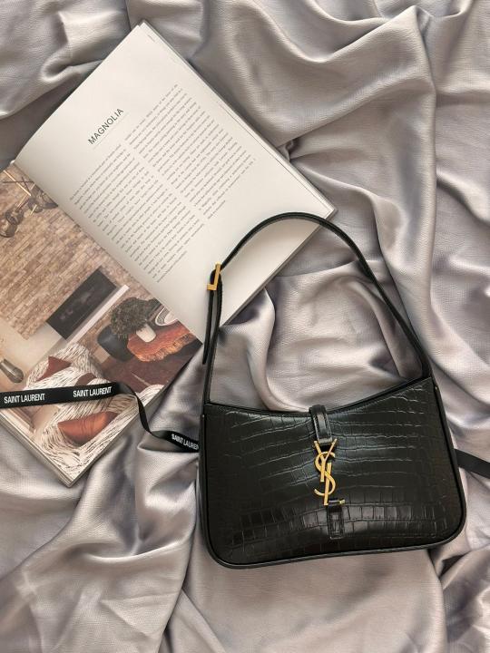YSL BLACK PREMIUM LEATHER HAND BAG WITH OG BOX