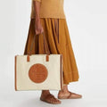 TORY BURCH ELLA CANVAS TOTE WITH DUST COVER PREMIUM QUALITY