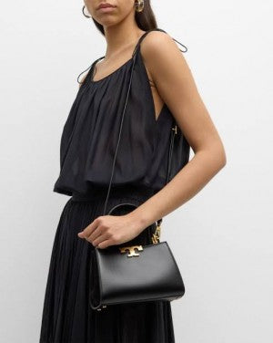 Tory Burch Tan Mini Eleanor Satchel Bag With Box